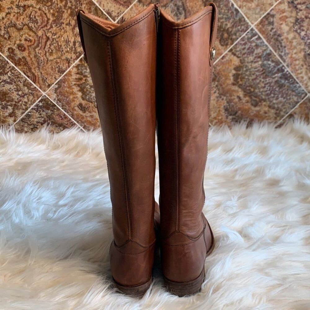 Frye Melissa Inside Zip Cognac Leather Tall Riding Boot 6 Equestrian Knee High - Picture 9 of 12